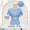 เสื้อผ้าฝ้ายลินินแขนสั้นแต่งโบว์