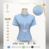 เสื้อผ้าฝ้ายลินินแขนสั้นกระดุมหน้า