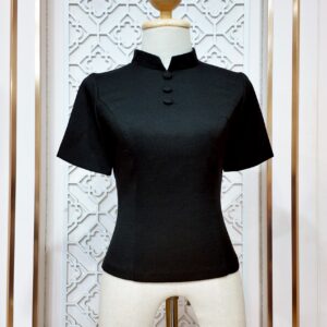 เสื้อสีดำ ผ้าฝ้ายลินิน