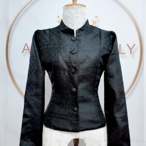 เสื้อสีดำ เสื้อจิตรลดา ทอลายยกดอก